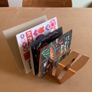 CB2 Rose Gold Balance Letter Holder